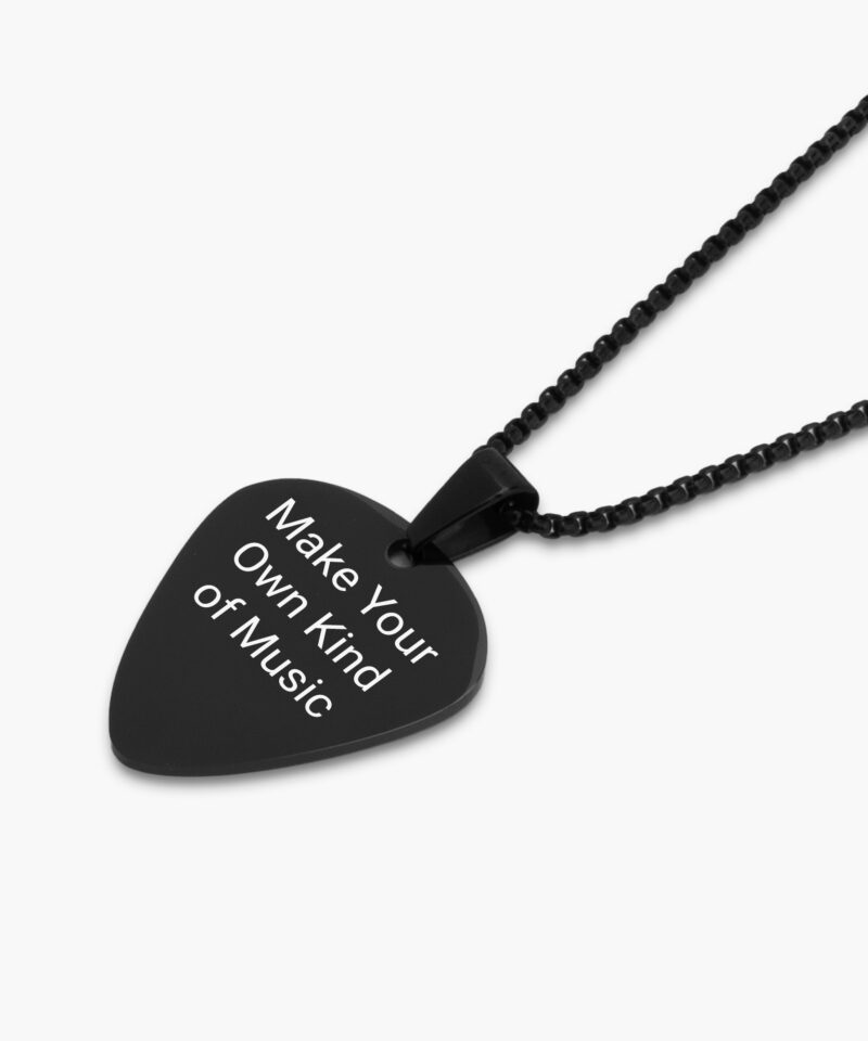 Personalized Black Guitar Pick Necklace for Men